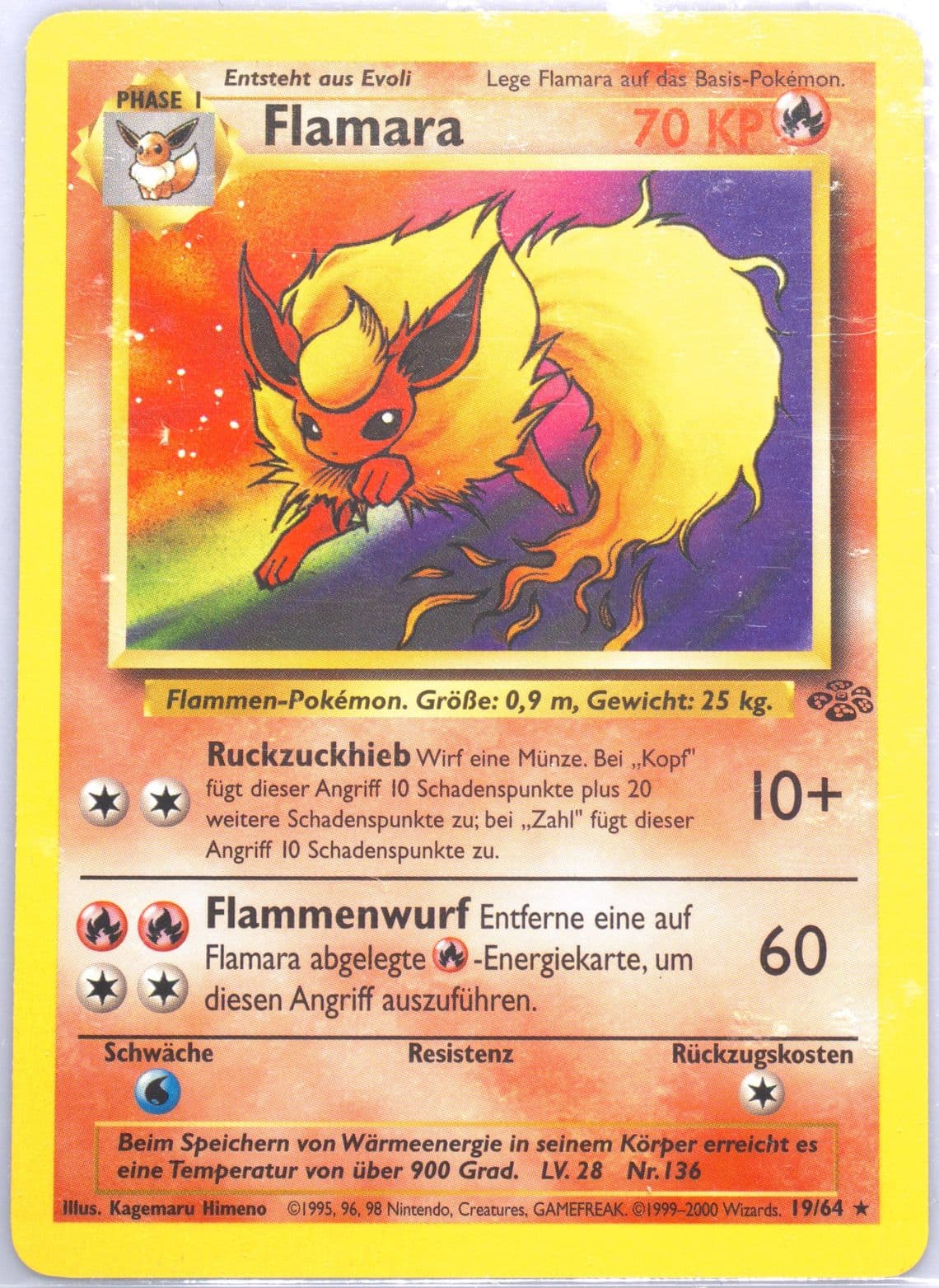 Flamara (19) 2000 Pokemon German Jungle