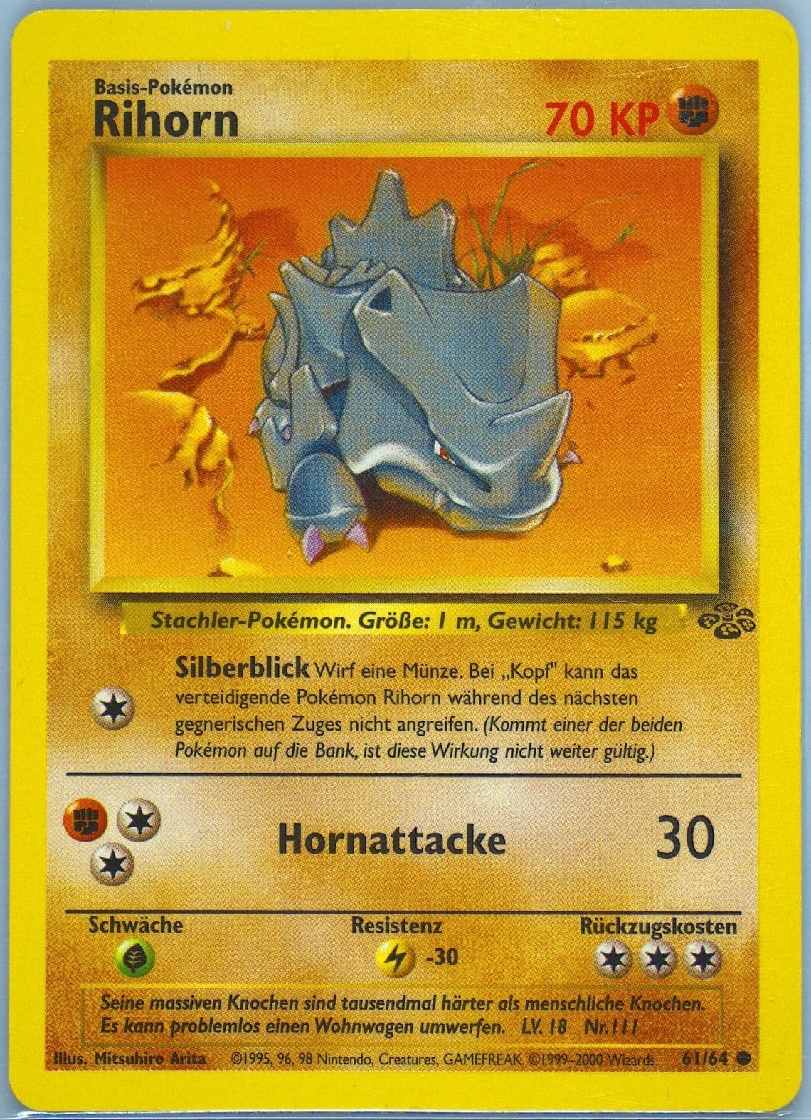 Rihorn (61) 2000 Pokemon German Jungle