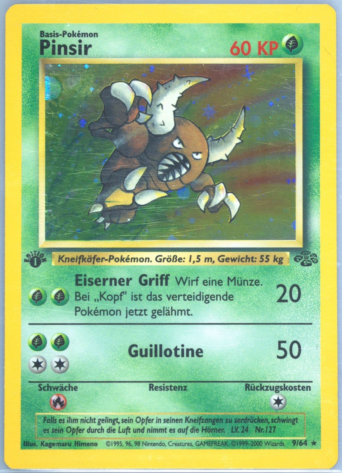 Pinsir-Holo 1st Edition (9) 2000 Pokemon German Jungle
