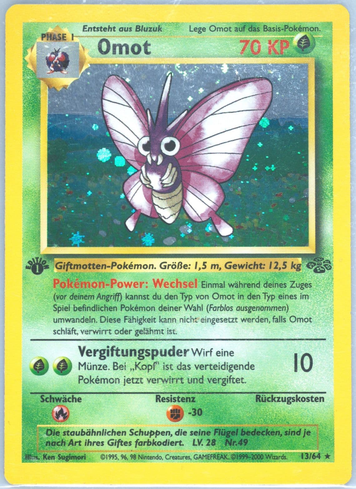 Omot-Holo 1st Edition (13) 2000 Pokemon German Jungle