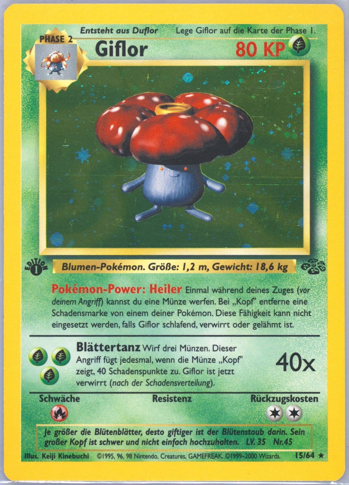 Giflor-Holo 1st Edition (15) 2000 Pokemon German Jungle