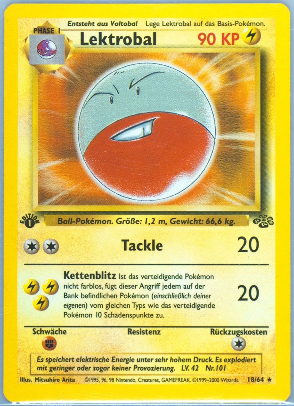 Lektrobal 1st Edition (18) 2000 Pokemon German Jungle