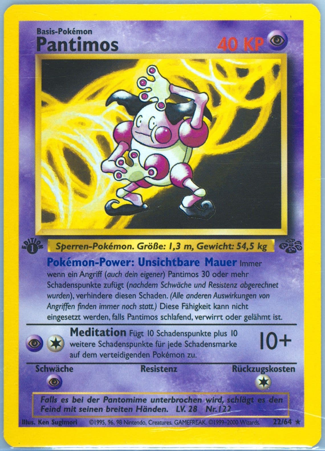 Pantimos 1st Edition (22) 2000 Pokemon German Jungle