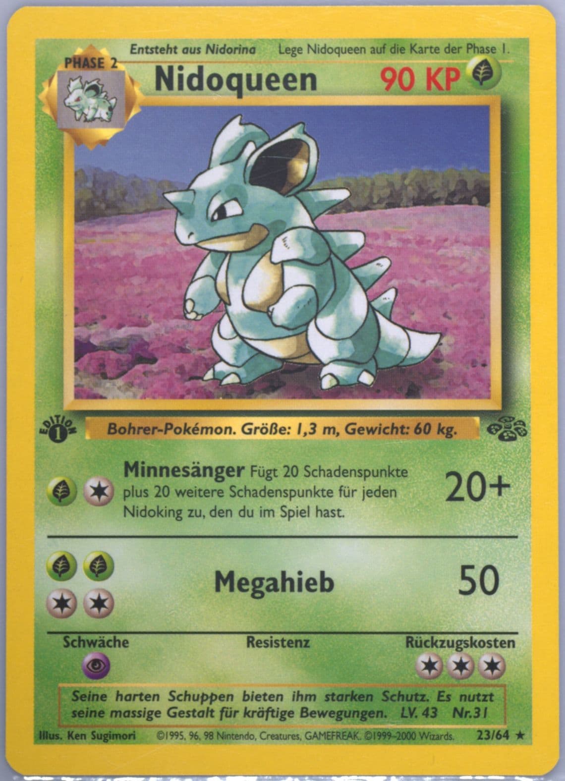 Nidoqueen 1st Edition (23) 2000 Pokemon German Jungle