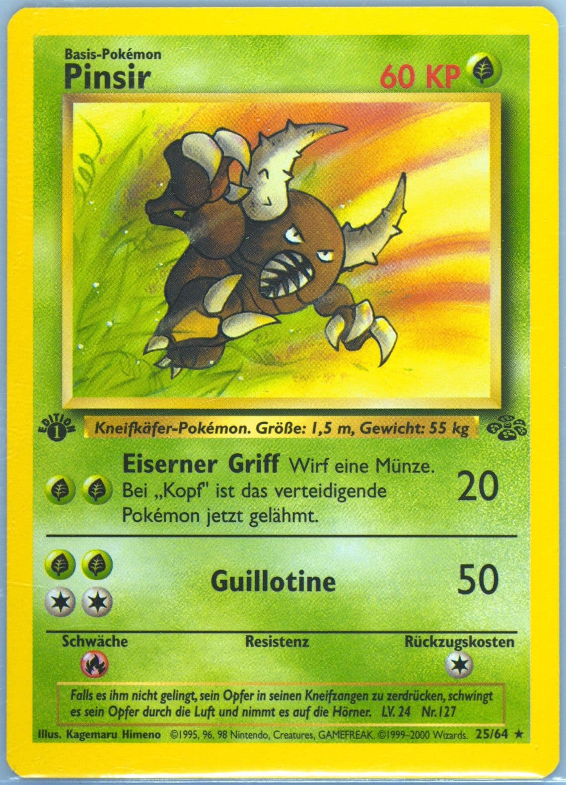 Pinsir 1st Edition (25) 2000 Pokemon German Jungle