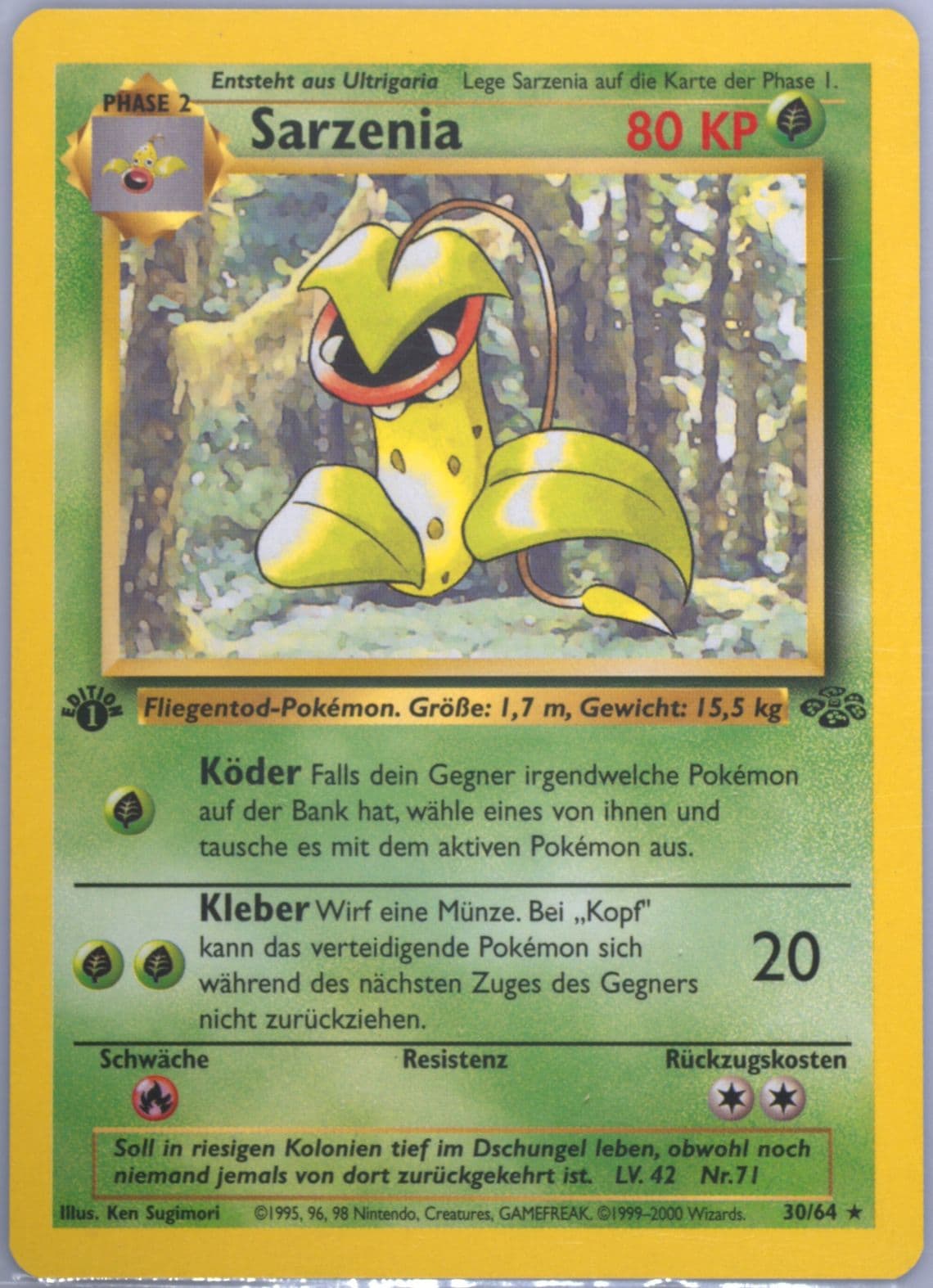 Sarzenia 1st Edition (30) 2000 Pokemon German Jungle