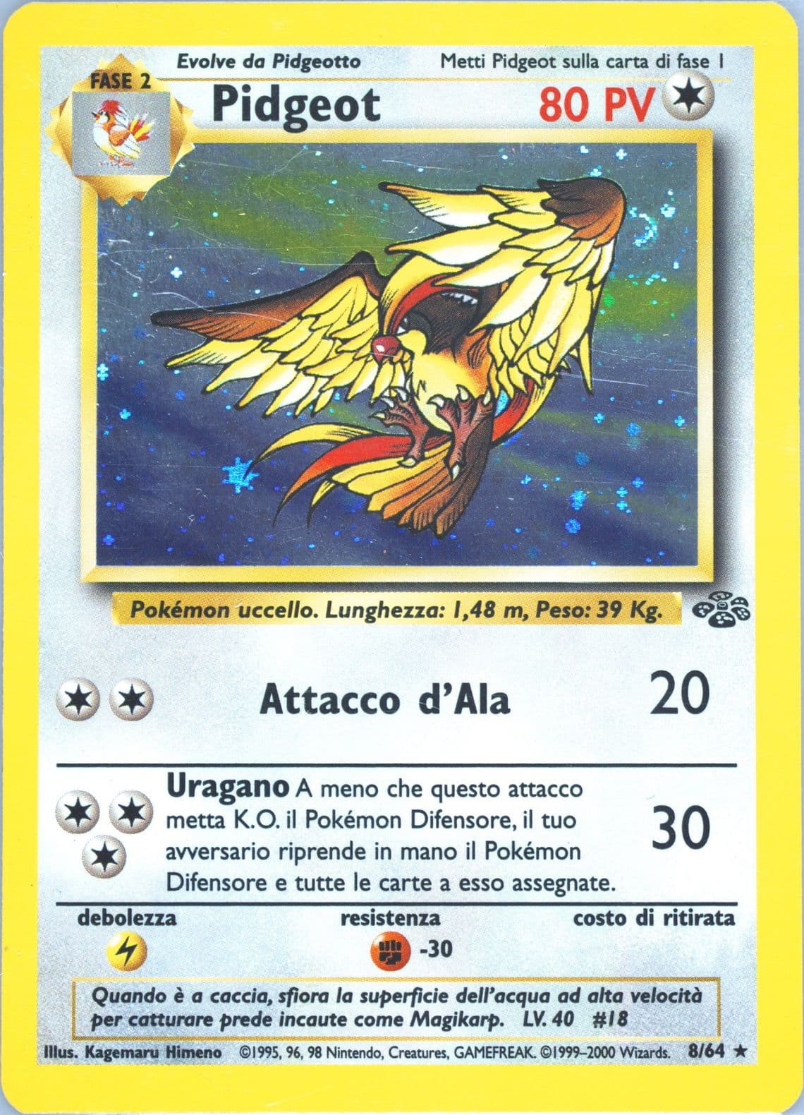 Pidgeot-Holo (8) 2000 Pokemon Italian Jungle
