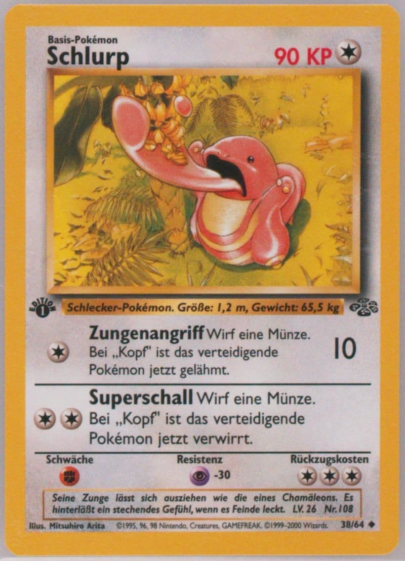 Schlurp 1st Edition (38) 2000 Pokemon German Jungle