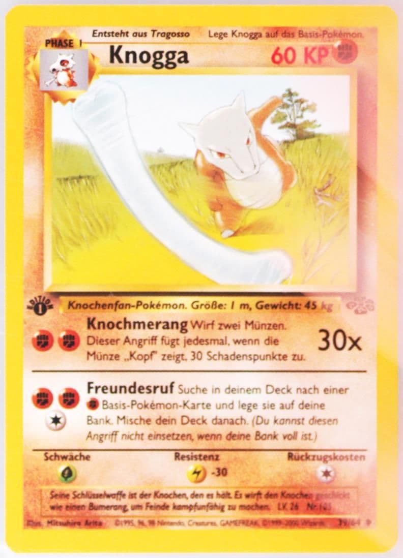 Knogga 1st Edition (39) 2000 Pokemon German Jungle