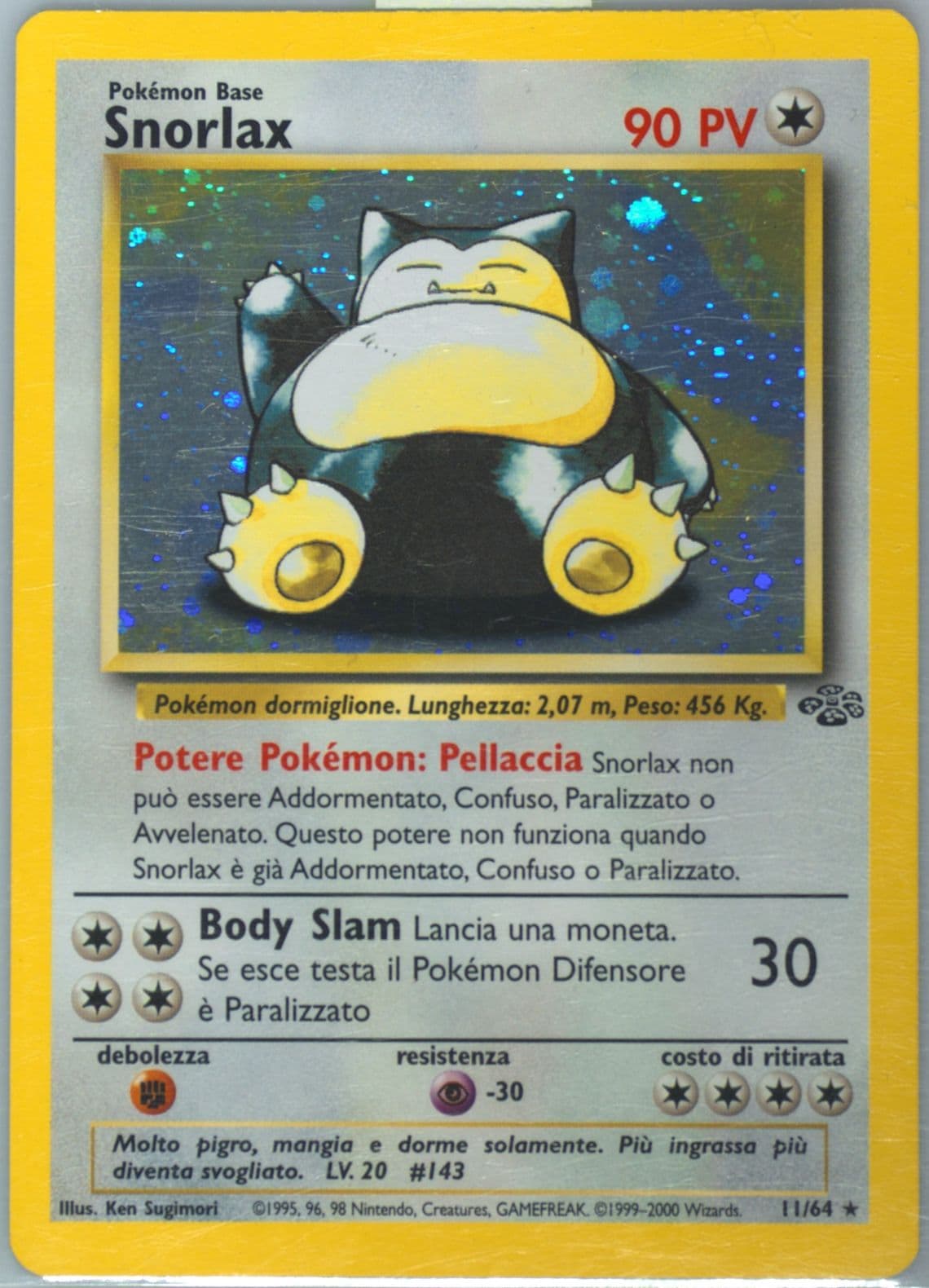 Snorlax-Holo (11) 2000 Pokemon Italian Jungle