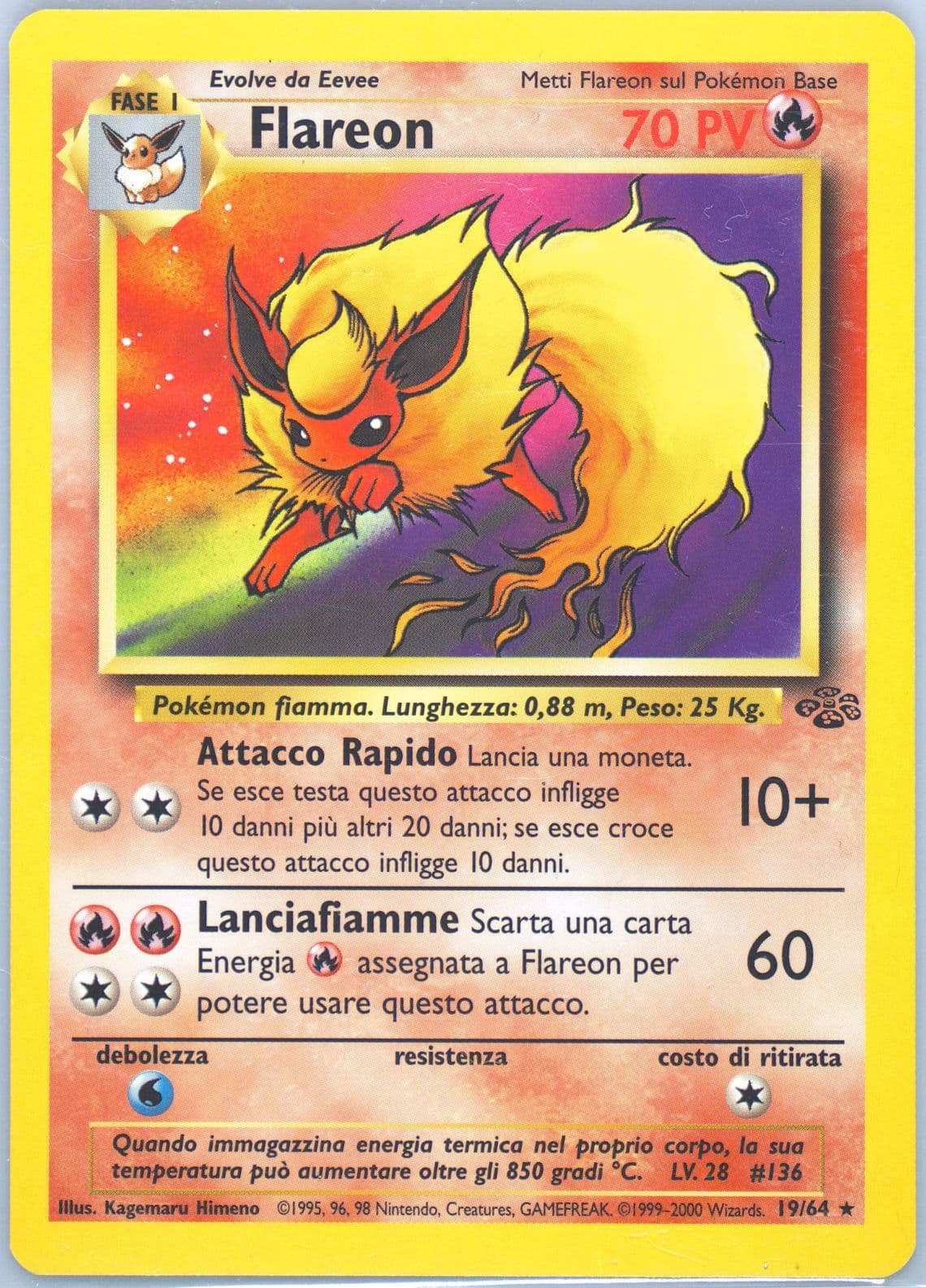 Flareon (19) 2000 Pokemon Italian Jungle
