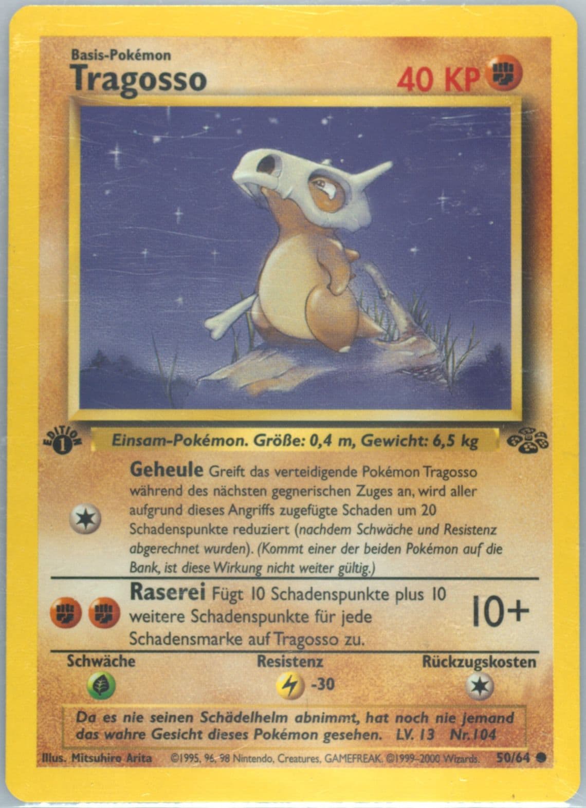 Tragosso 1st Edition (50) 2000 Pokemon German Jungle