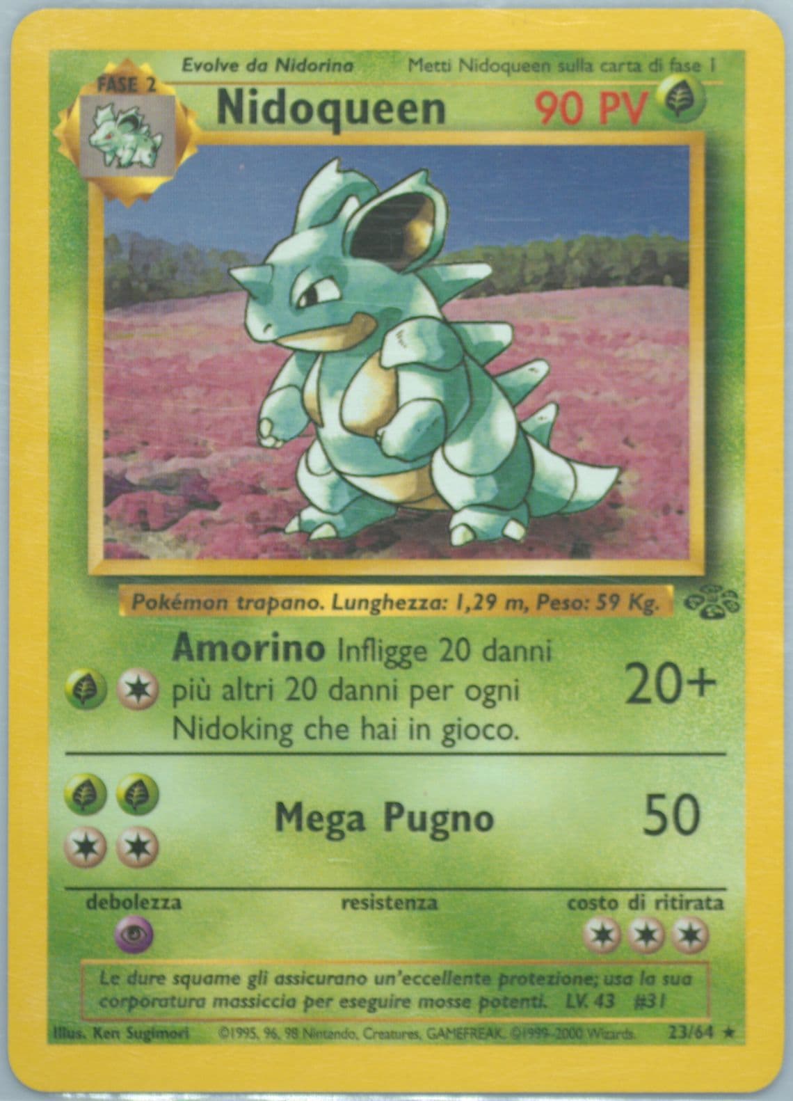 Nidoqueen (23) 2000 Pokemon Italian Jungle