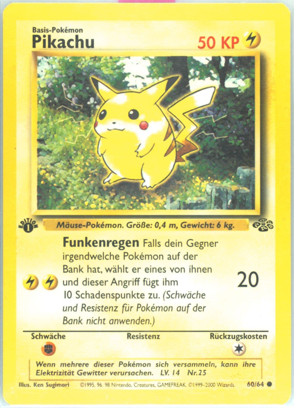 Pikachu 1st Edition (60) 2000 Pokemon German Jungle