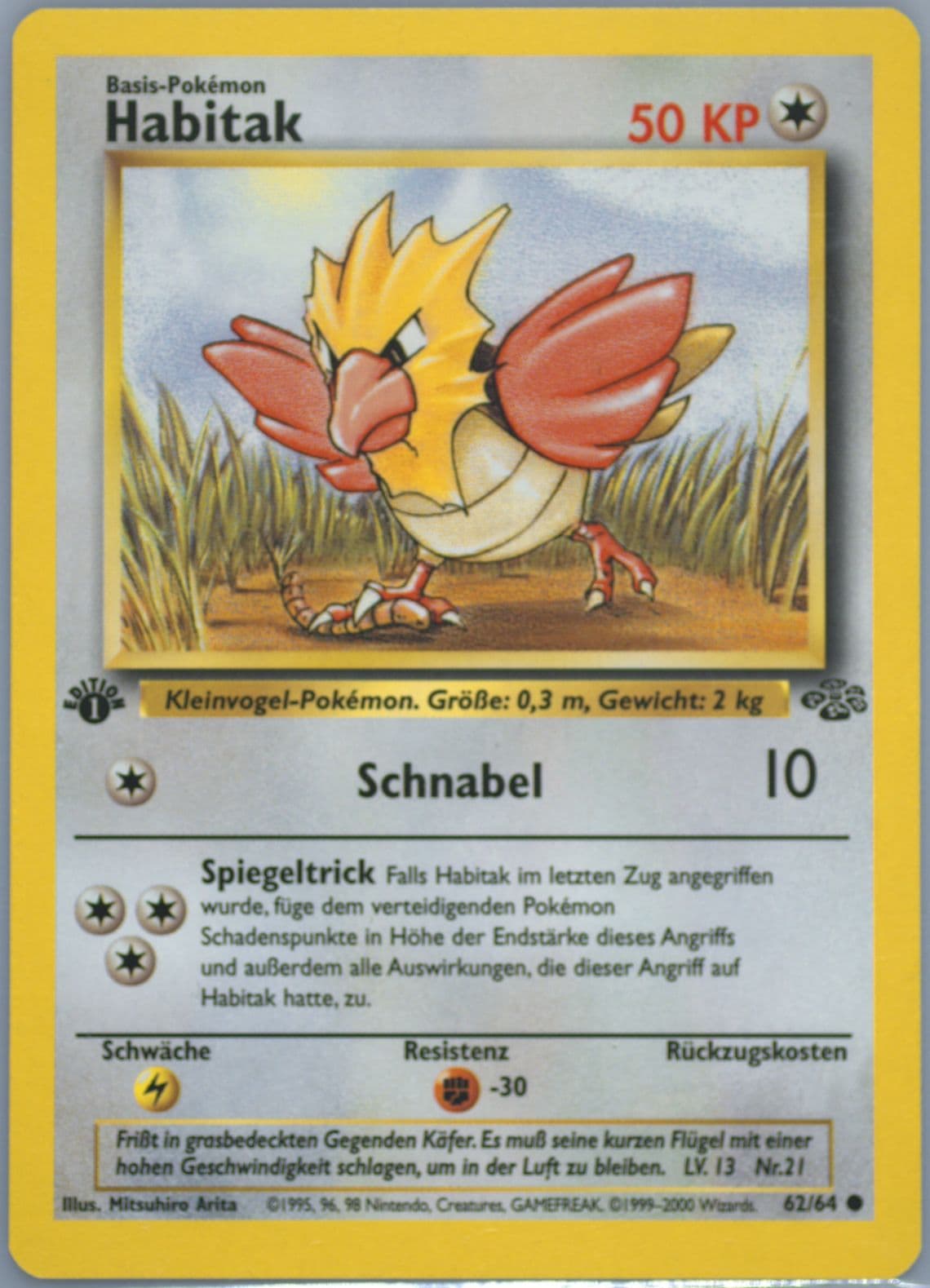 Habitak 1st Edition (62) 2000 Pokemon German Jungle