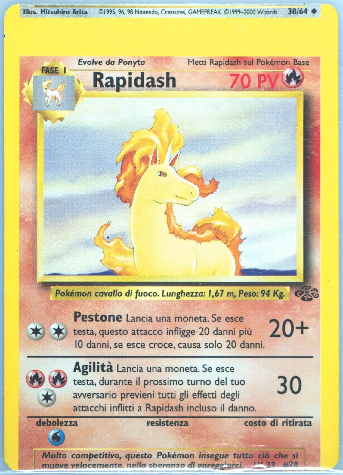 Rapidash (44) 2000 Pokemon Italian Jungle