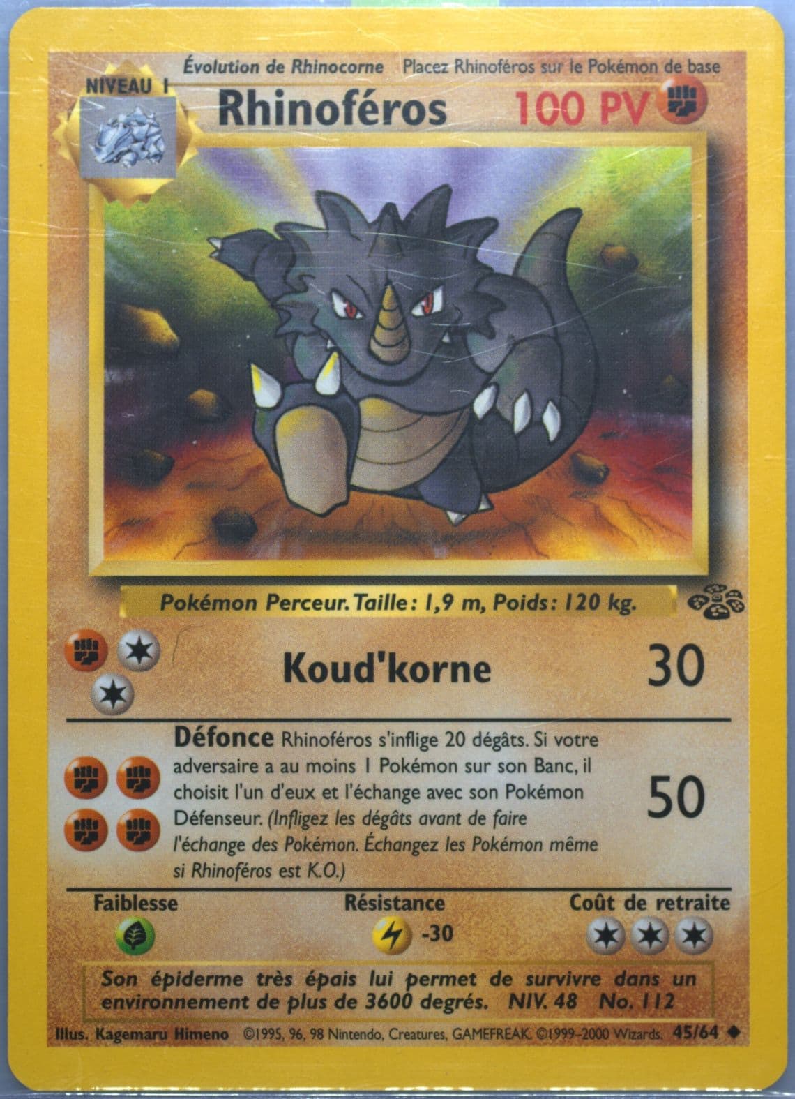 Rhinoferos (45) 2000 Pokemon French Jungle