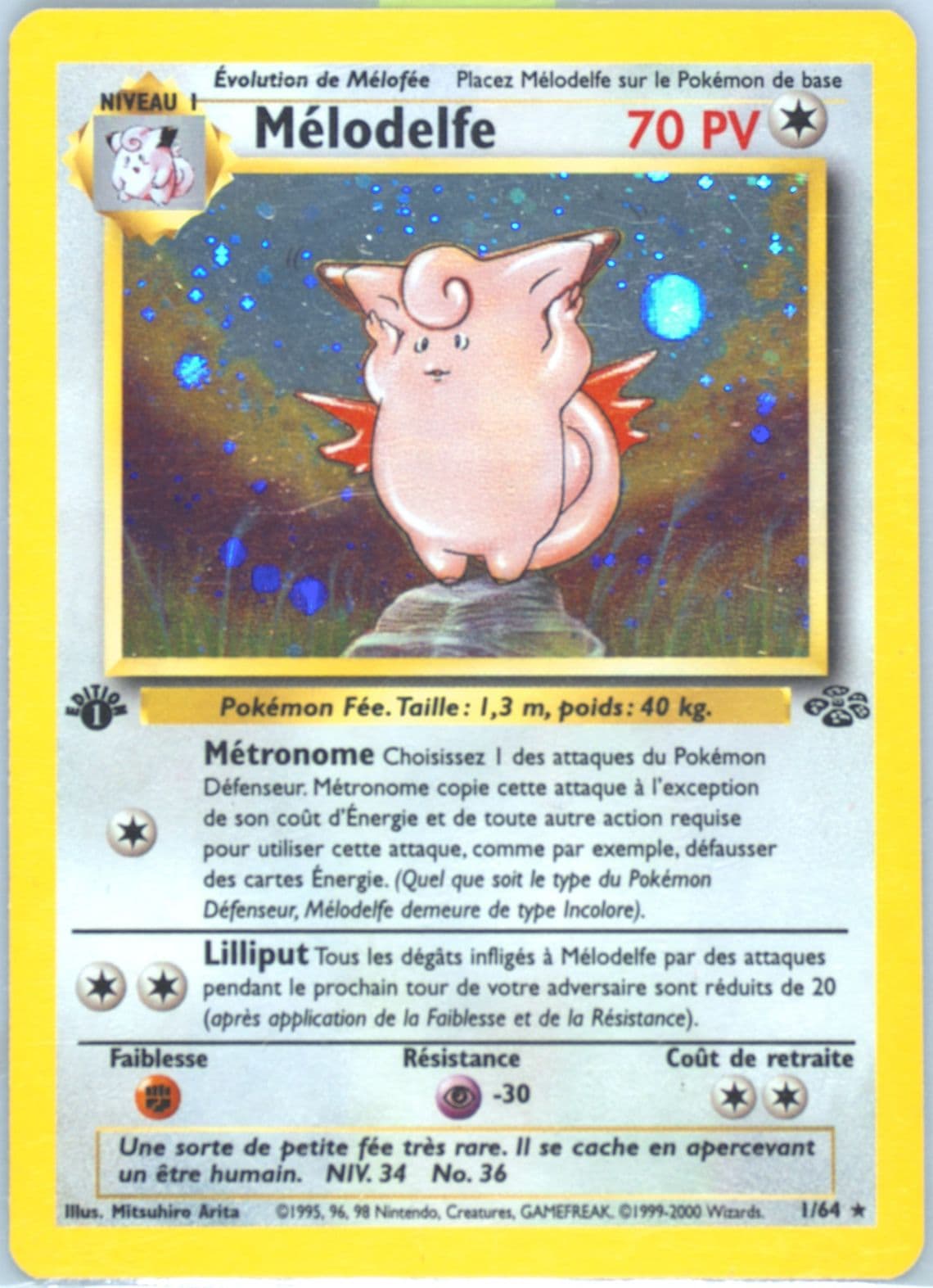 Melodelfe-Holo 1st Edition (1) 2000 Pokemon French Jungle