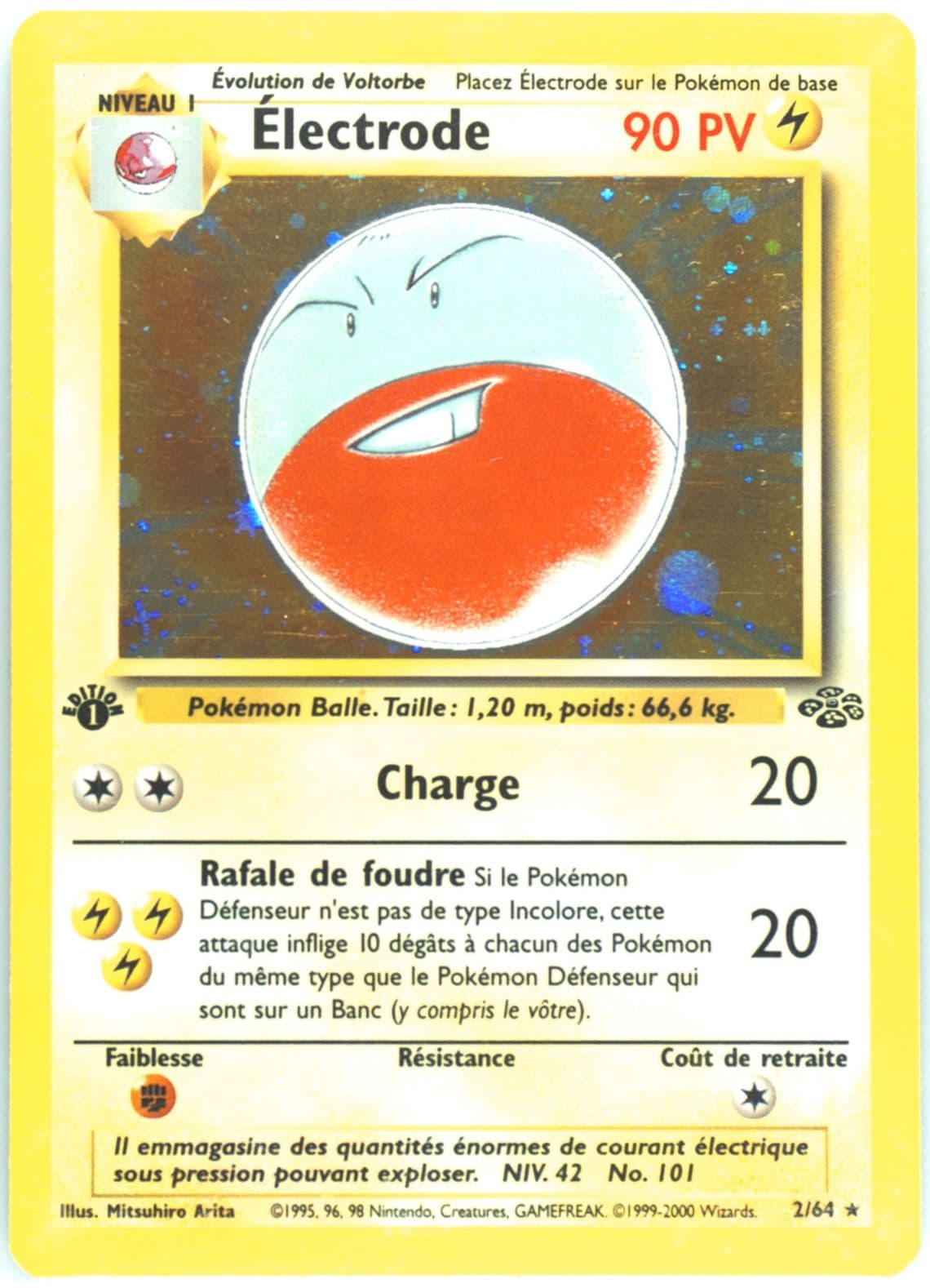 Electrode-Holo 1st Edition (2) 2000 Pokemon French Jungle