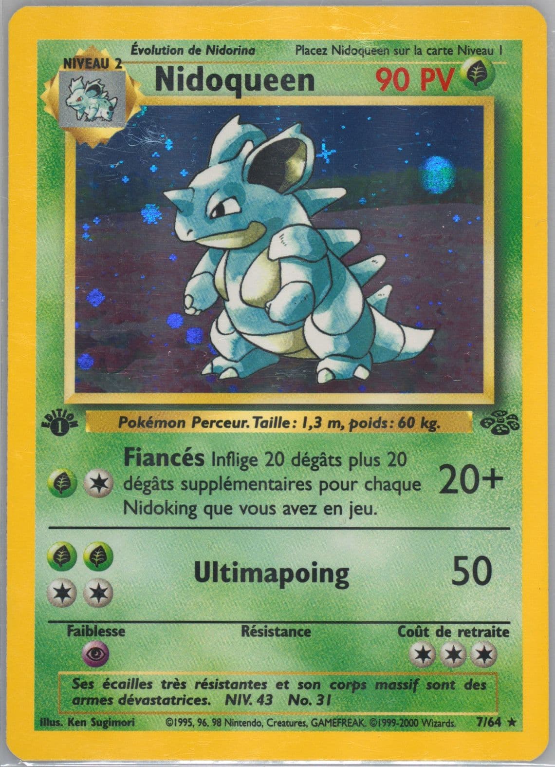Nidoqueen-Holo 1st Edition (7) 2000 Pokemon French Jungle