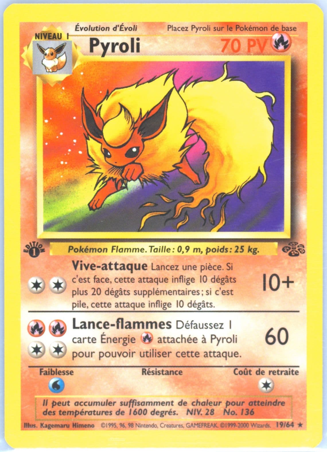 Pyroli 1st Edition (19) 2000 Pokemon French Jungle