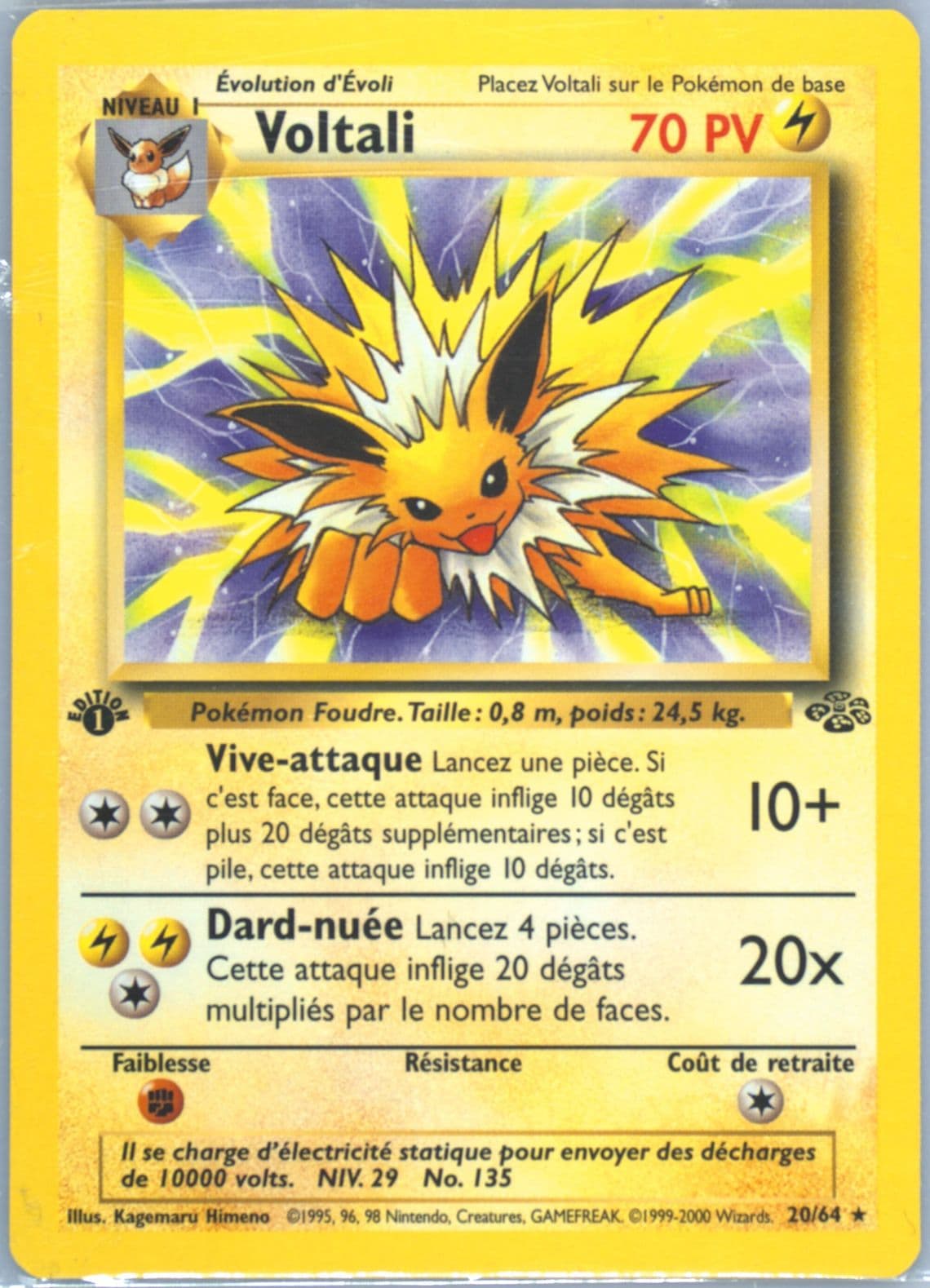 Voltali 1st Edition (20) 2000 Pokemon French Jungle