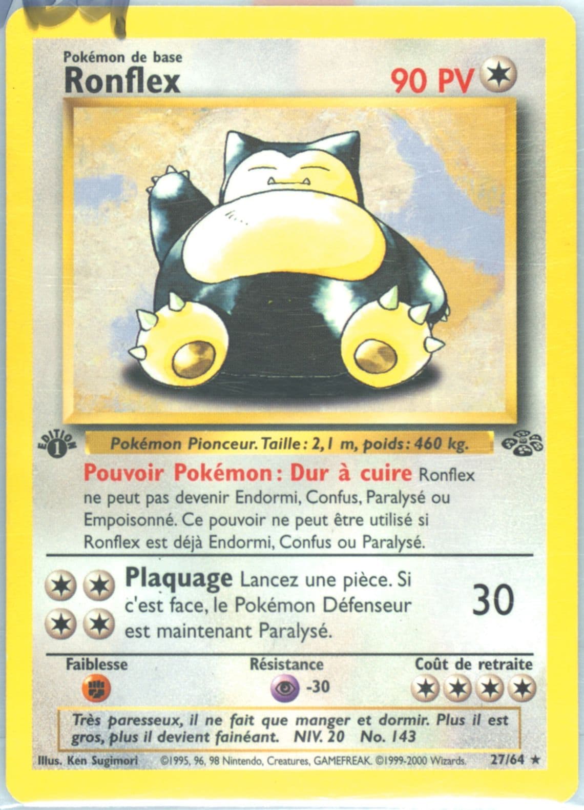 Ronflex 1st Edition (27) 2000 Pokemon French Jungle