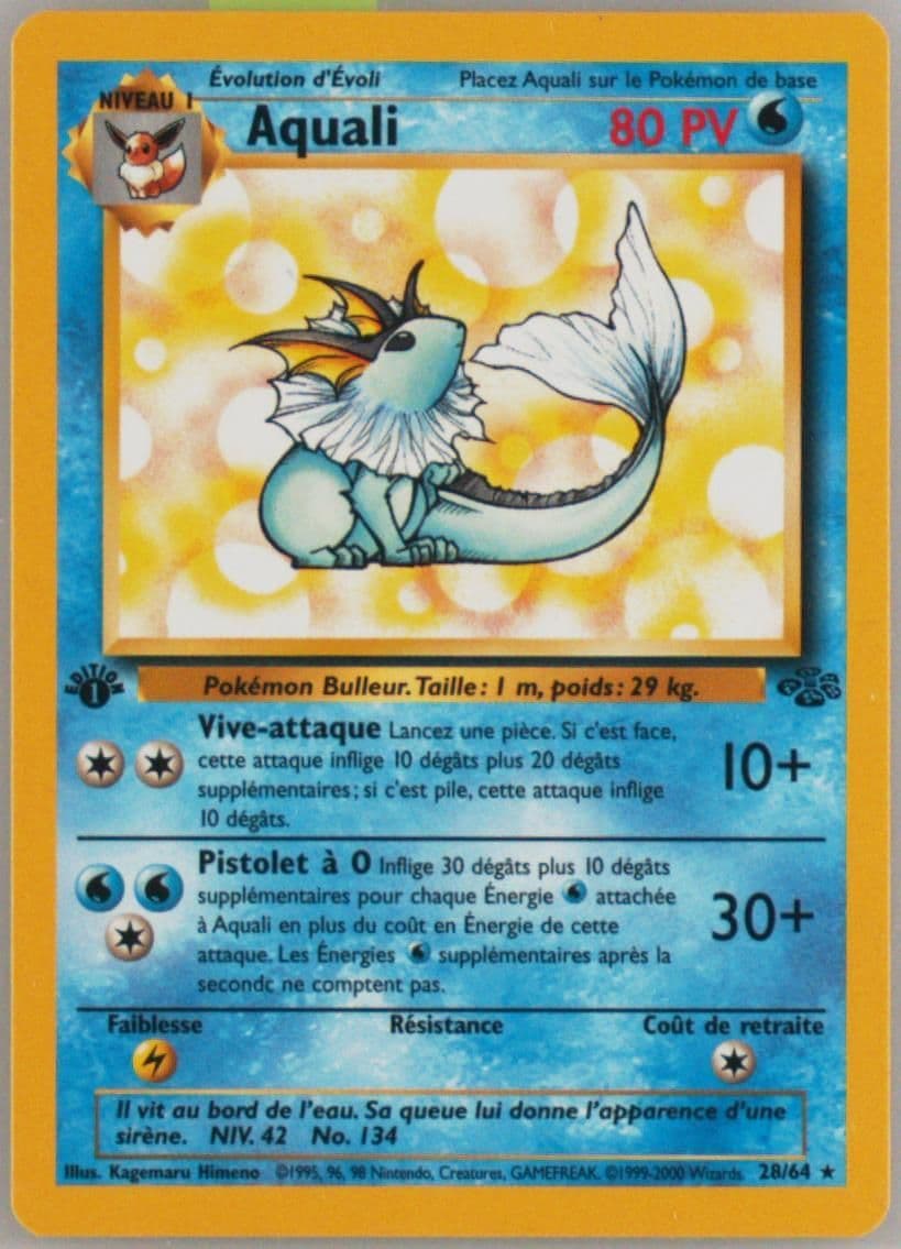 Aquali 1st Edition (28) 2000 Pokemon French Jungle