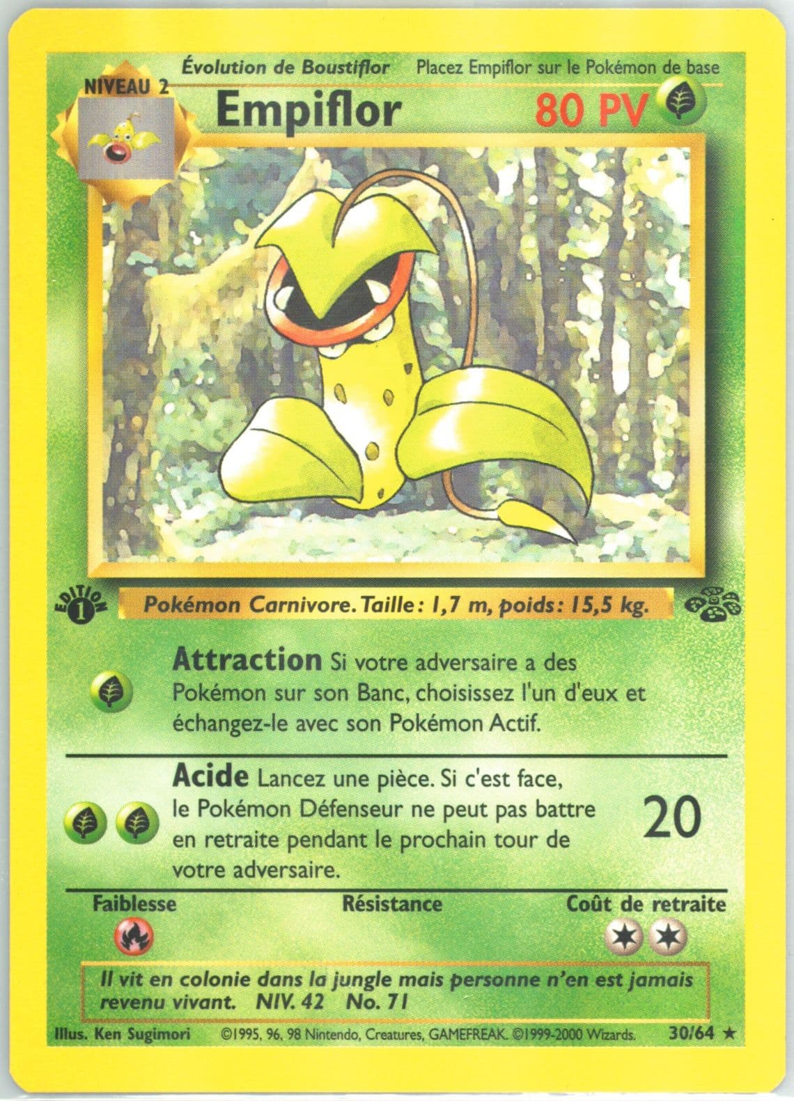 Empiflor 1st Edition (30) 2000 Pokemon French Jungle