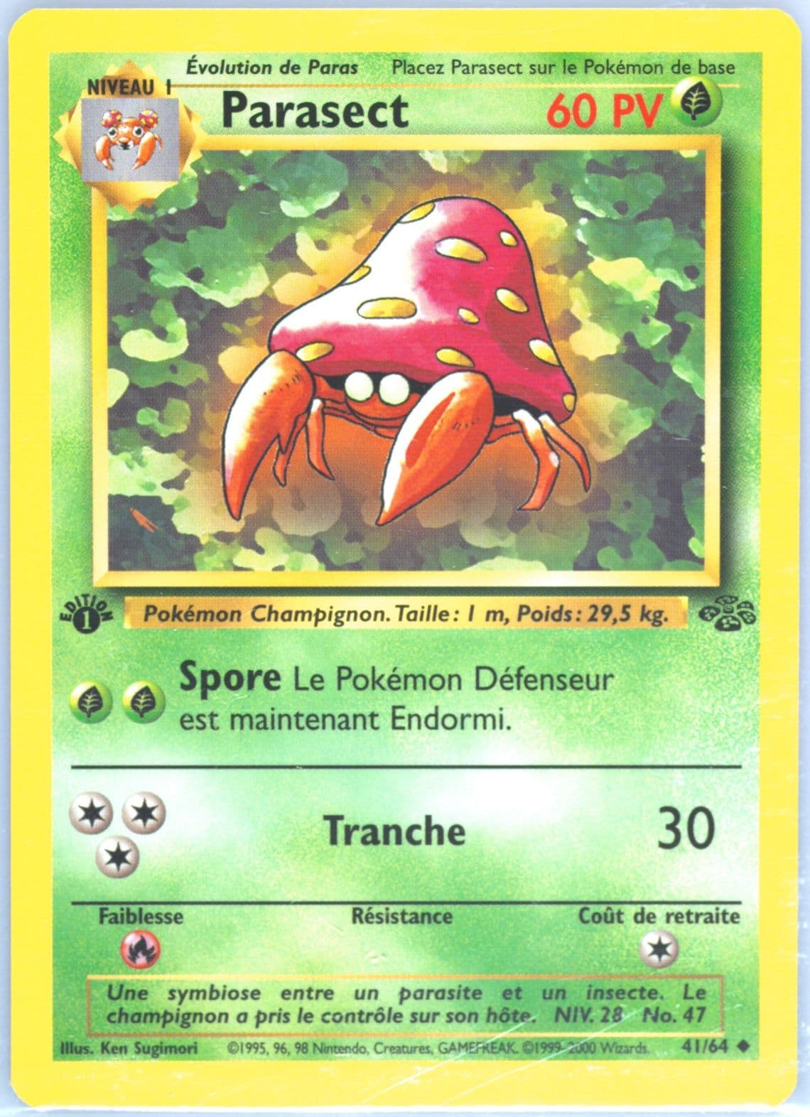 Parasect 1st Edition (41) 2000 Pokemon French Jungle