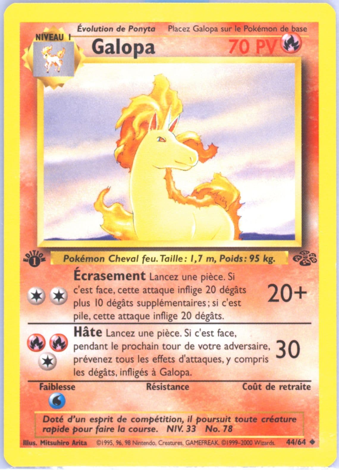 Galopa 1st Edition (44) 2000 Pokemon French Jungle