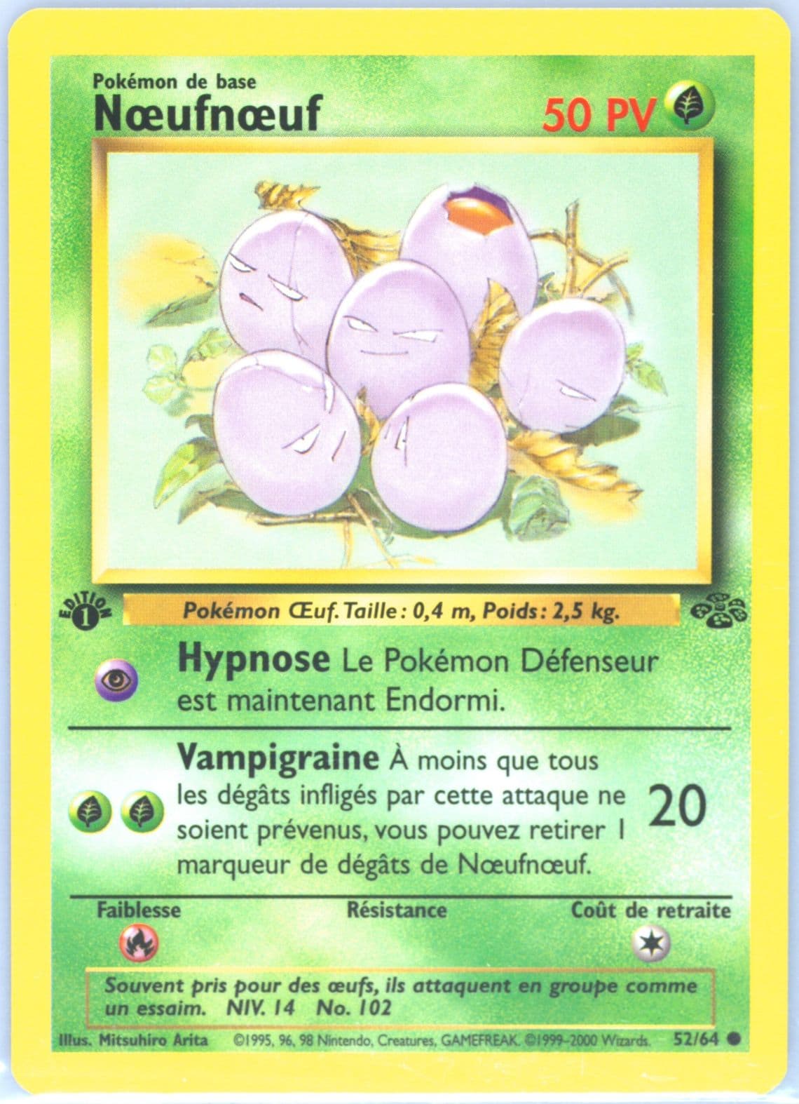 Noeufnoeuf 1st Edition (52) 2000 Pokemon French Jungle