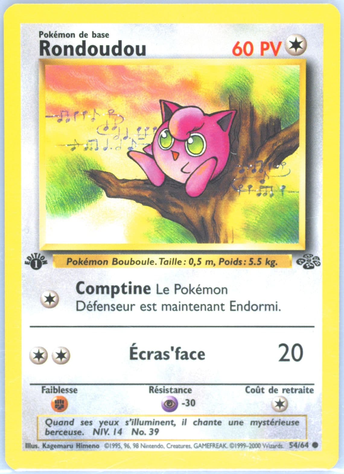 Rondoudou 1st Edition (54) 2000 Pokemon French Jungle