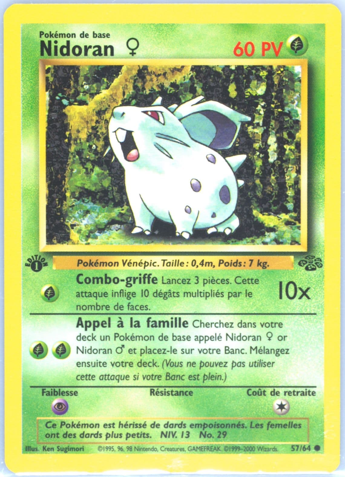 Nidoran 1st Edition (57) 2000 Pokemon French Jungle