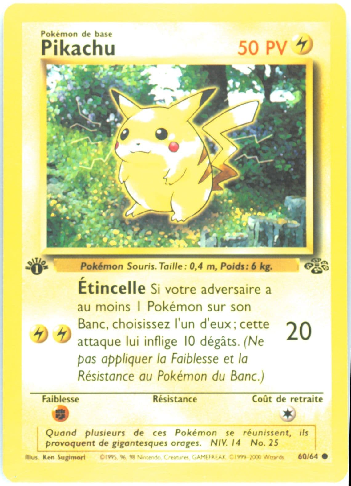 Pikachu 1st Edition (60) 2000 Pokemon French Jungle