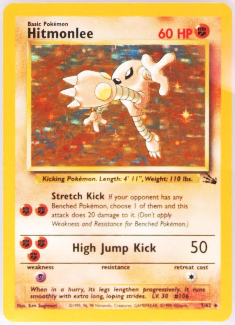 Hitmonlee-Holo (7) 2000 Pokemon Italian Fossil