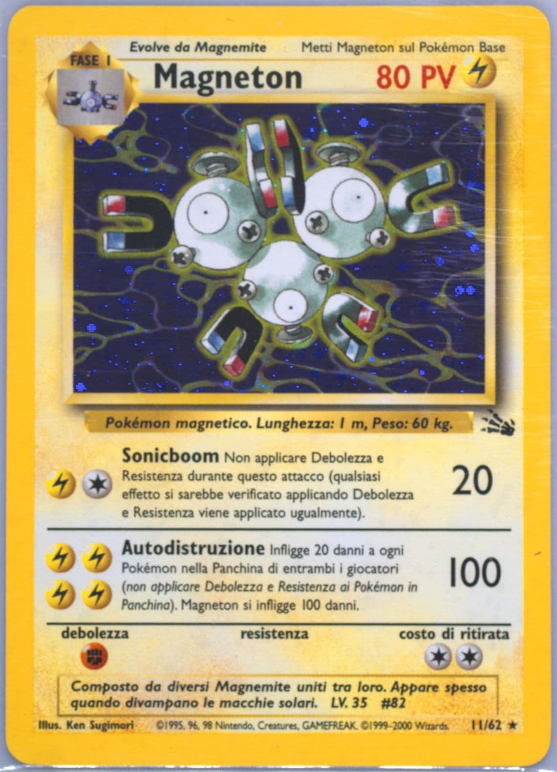 Magneton-Holo (11) 2000 Pokemon Italian Fossil