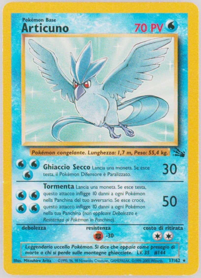 Articuno (17) 2000 Pokemon Italian Fossil