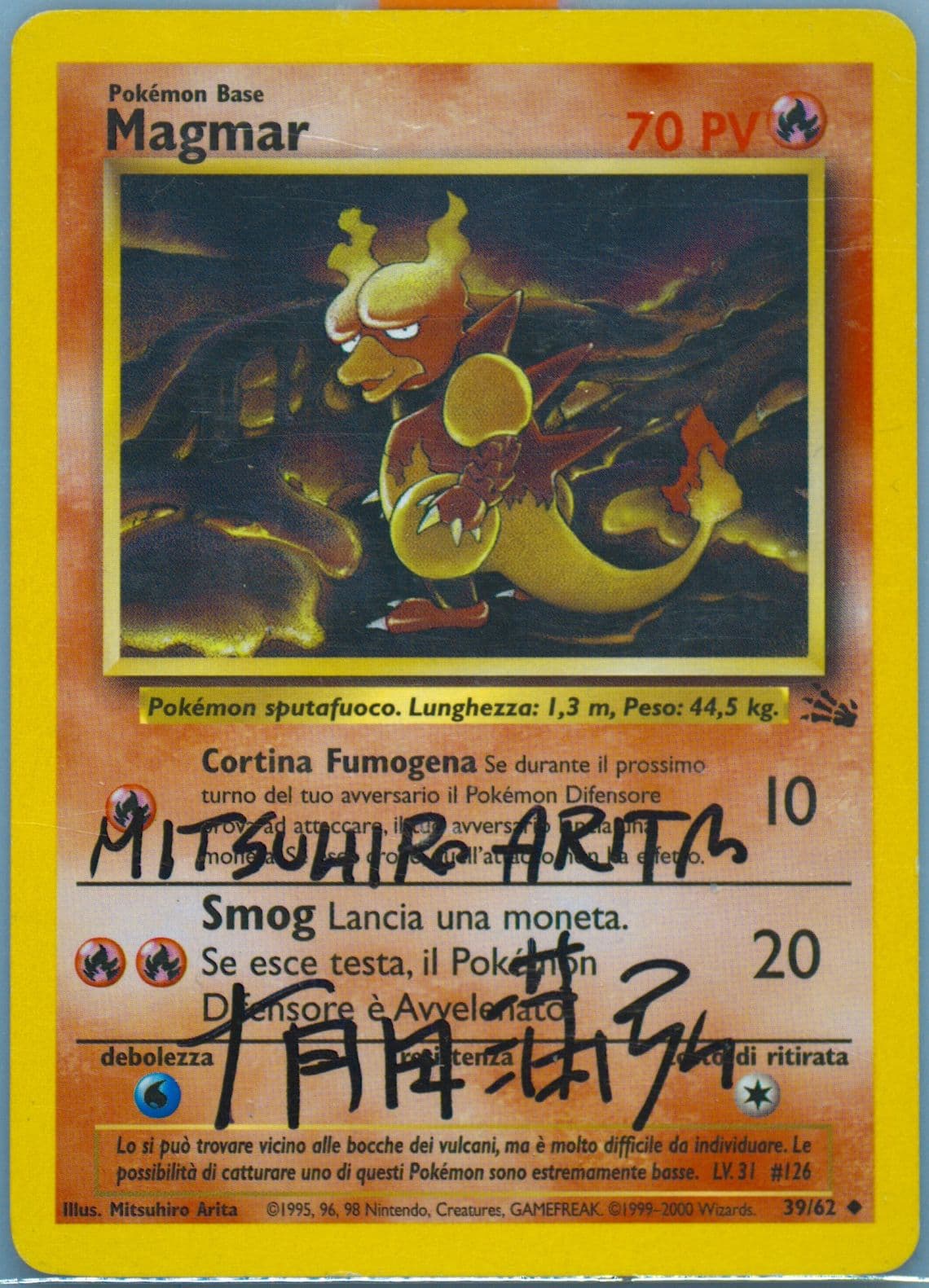Magmar (39) 2000 Pokemon Italian Fossil