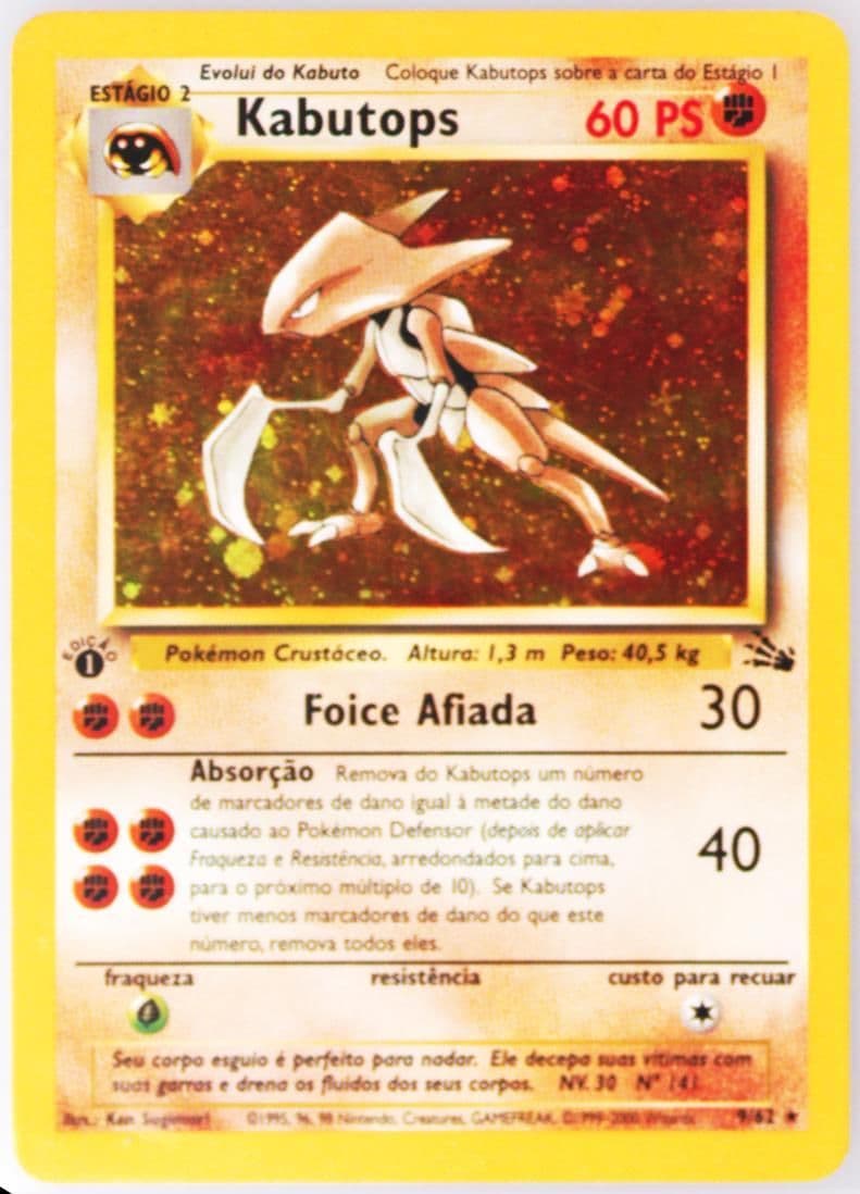 Kabutops-Holo 1st Edition (9) 2000 Pokemon Italian Fossil
