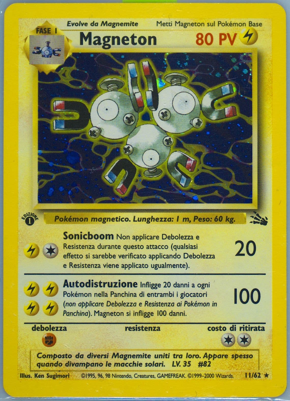 Magneton-Holo 1st Edition (11) 2000 Pokemon Italian Fossil