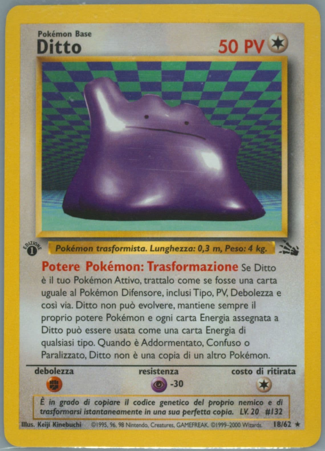 Ditto 1st Edition (18) 2000 Pokemon Italian Fossil