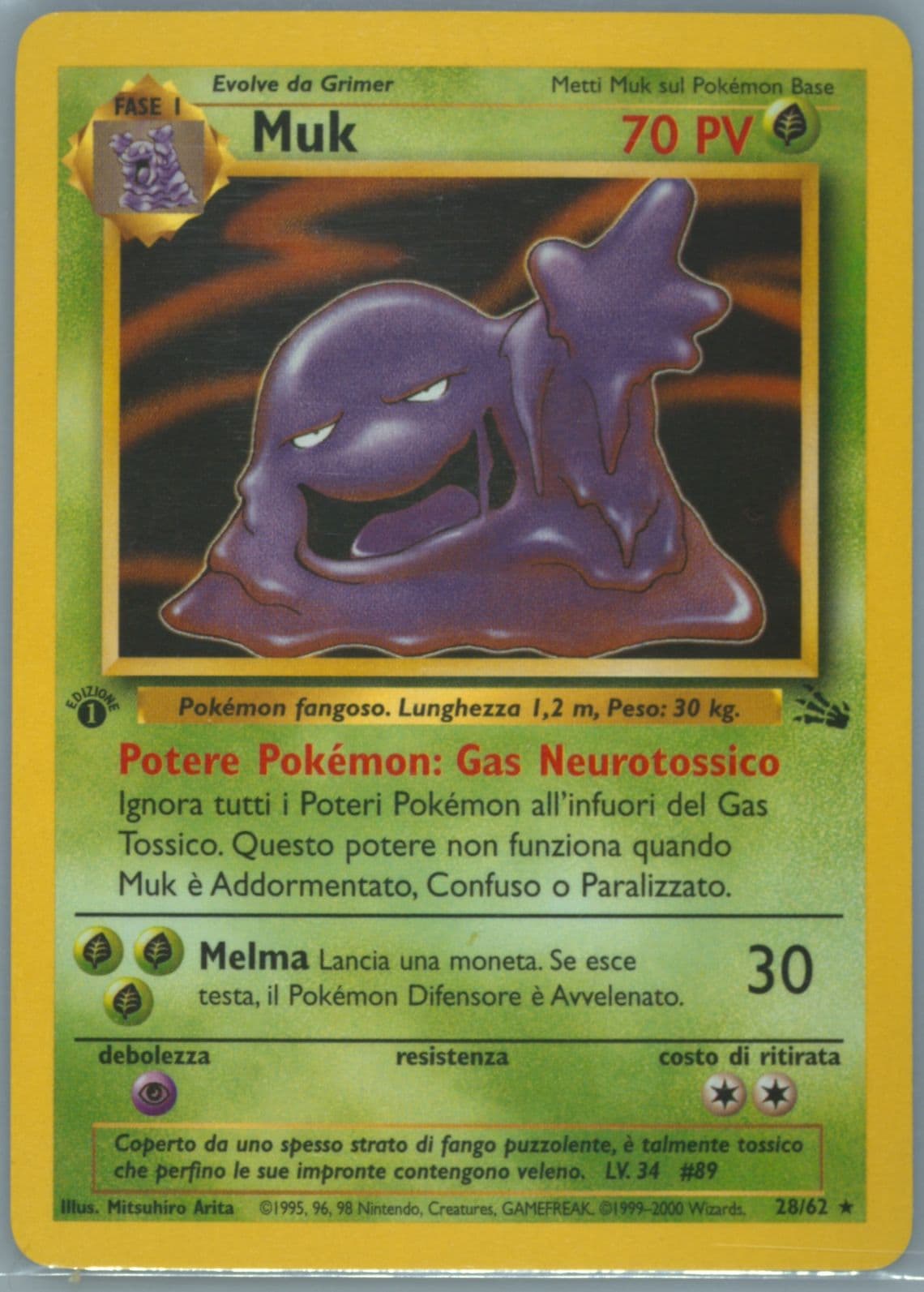 Muk 1st Edition (28) 2000 Pokemon Italian Fossil