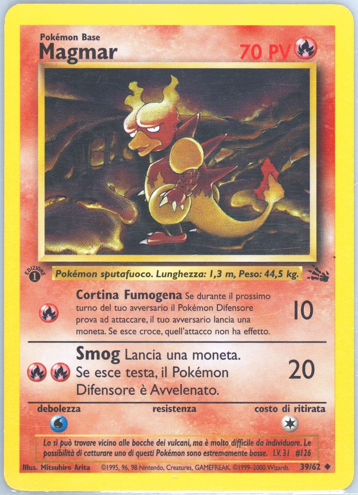 Magmar 1st Edition (39) 2000 Pokemon Italian Fossil