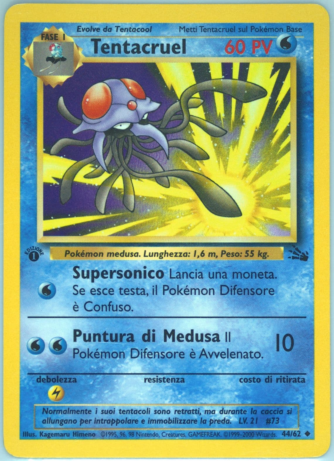 Tentacruel 1st Edition (44) 2000 Pokemon Italian Fossil