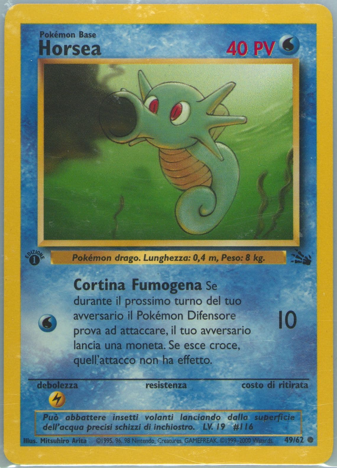 Horsea 1st Edition (49) 2000 Pokemon Italian Fossil