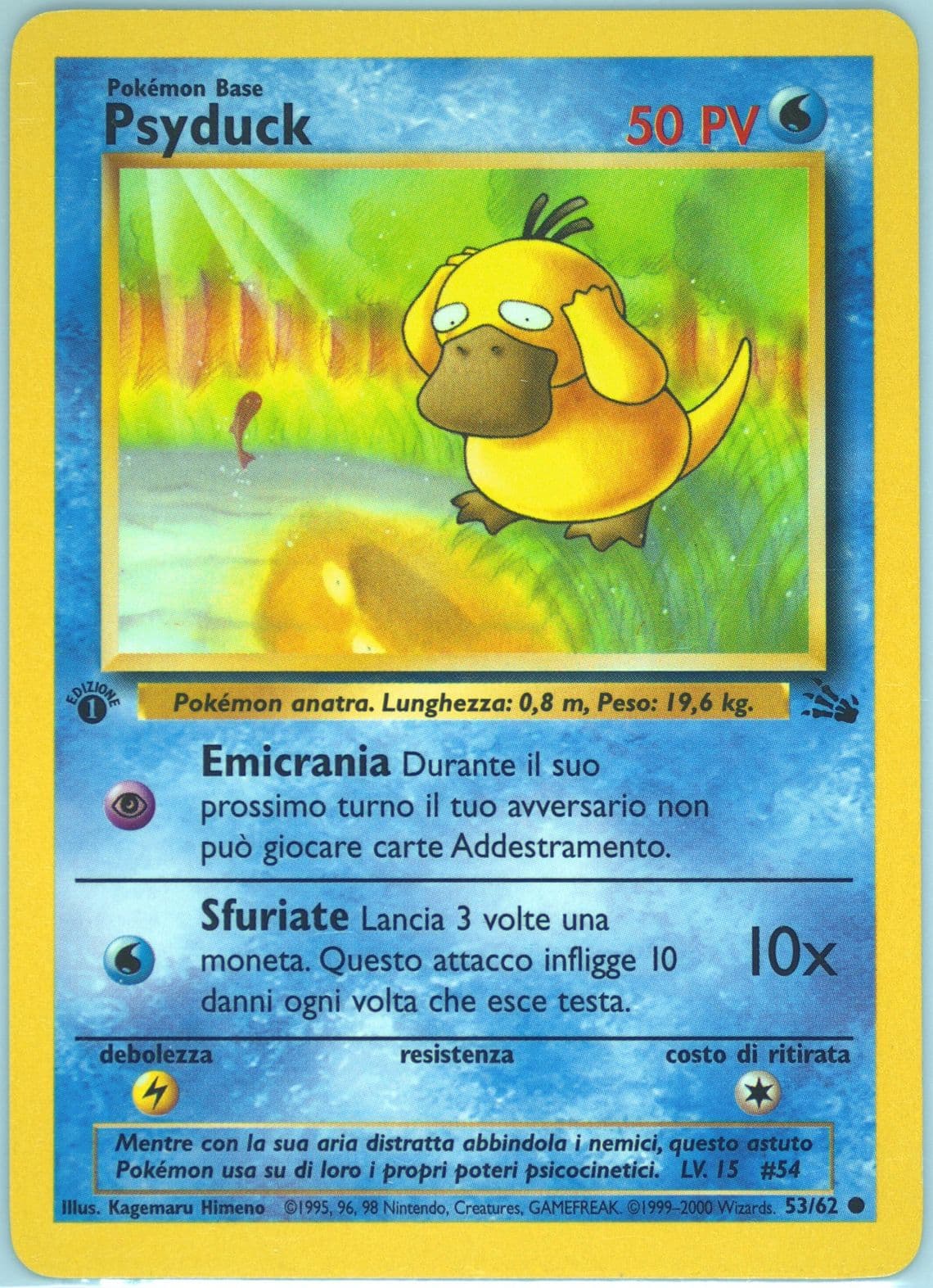 Psyduck 1st Edition (53) 2000 Pokemon Italian Fossil