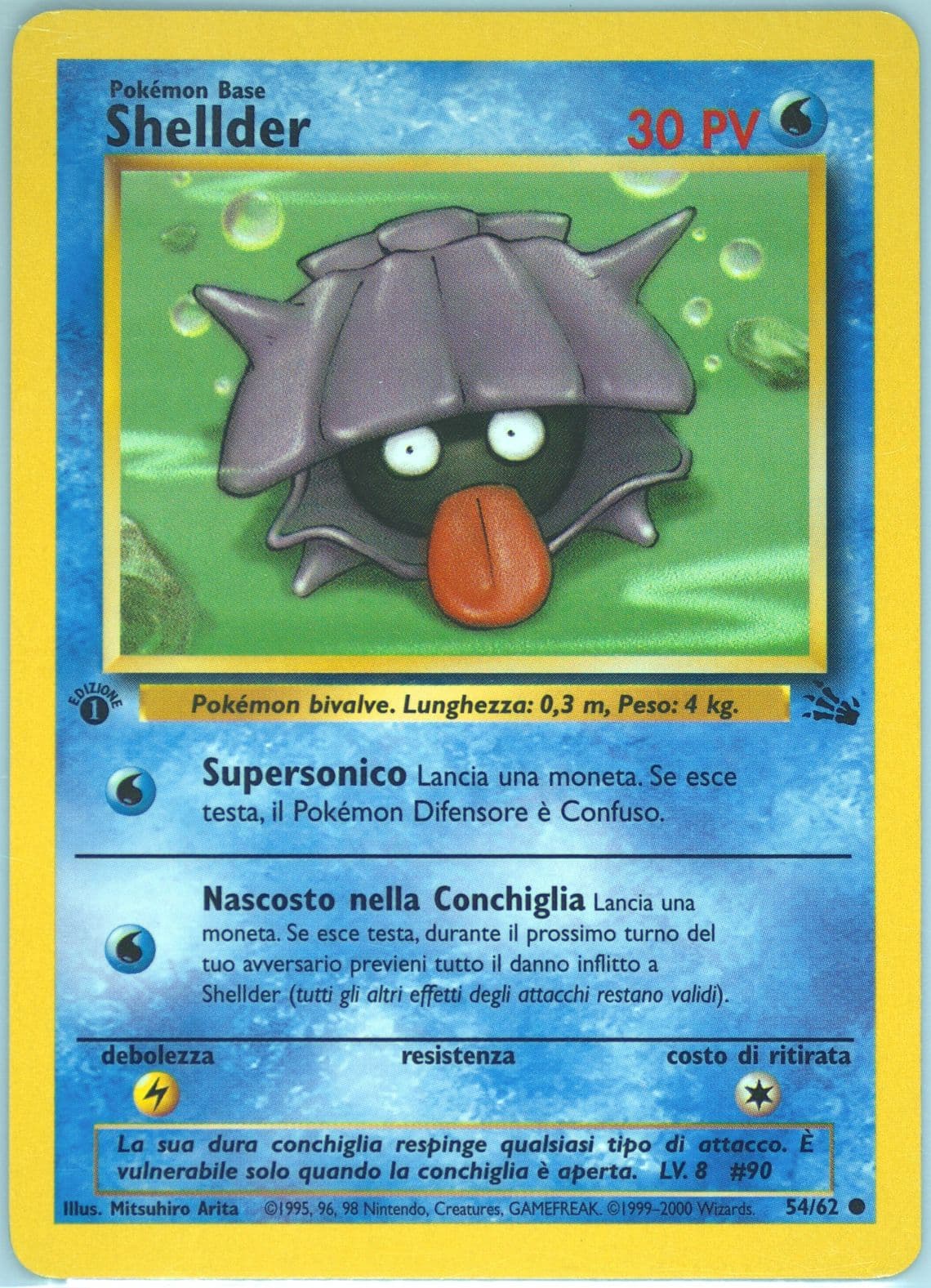 Shellder 1st Edition (54) 2000 Pokemon Italian Fossil