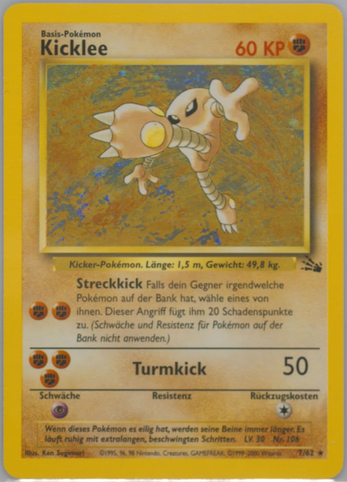 Kicklee-Holo (7) 2000 Pokemon German Fossil