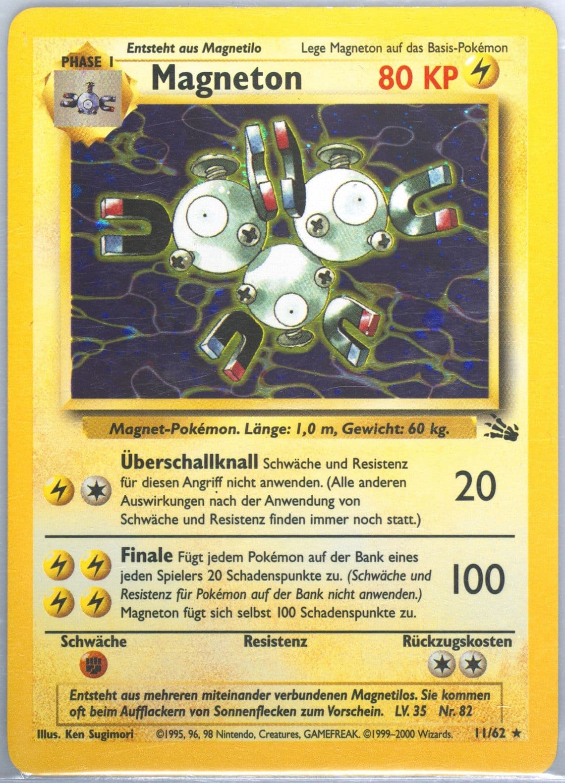 Magneton-Holo (11) 2000 Pokemon German Fossil